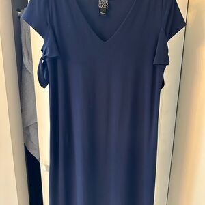 Clara Sun Woo Blue Cap Sleeve Tie Mini Dress